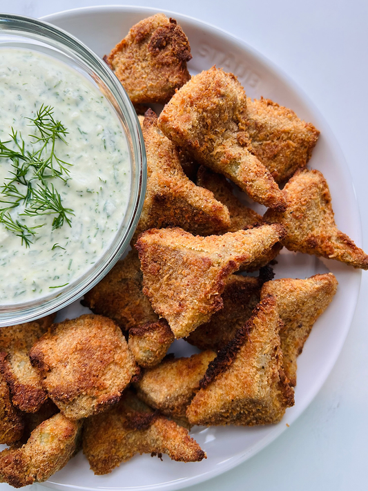 Fried Artichoke Hearts with Lemon-Dill Yogurt