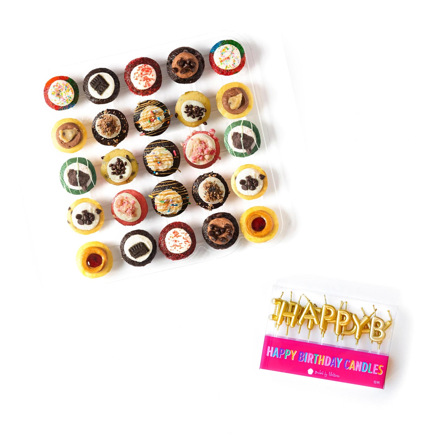 Happy Birthday Cupcakes 25-Pack & Candles