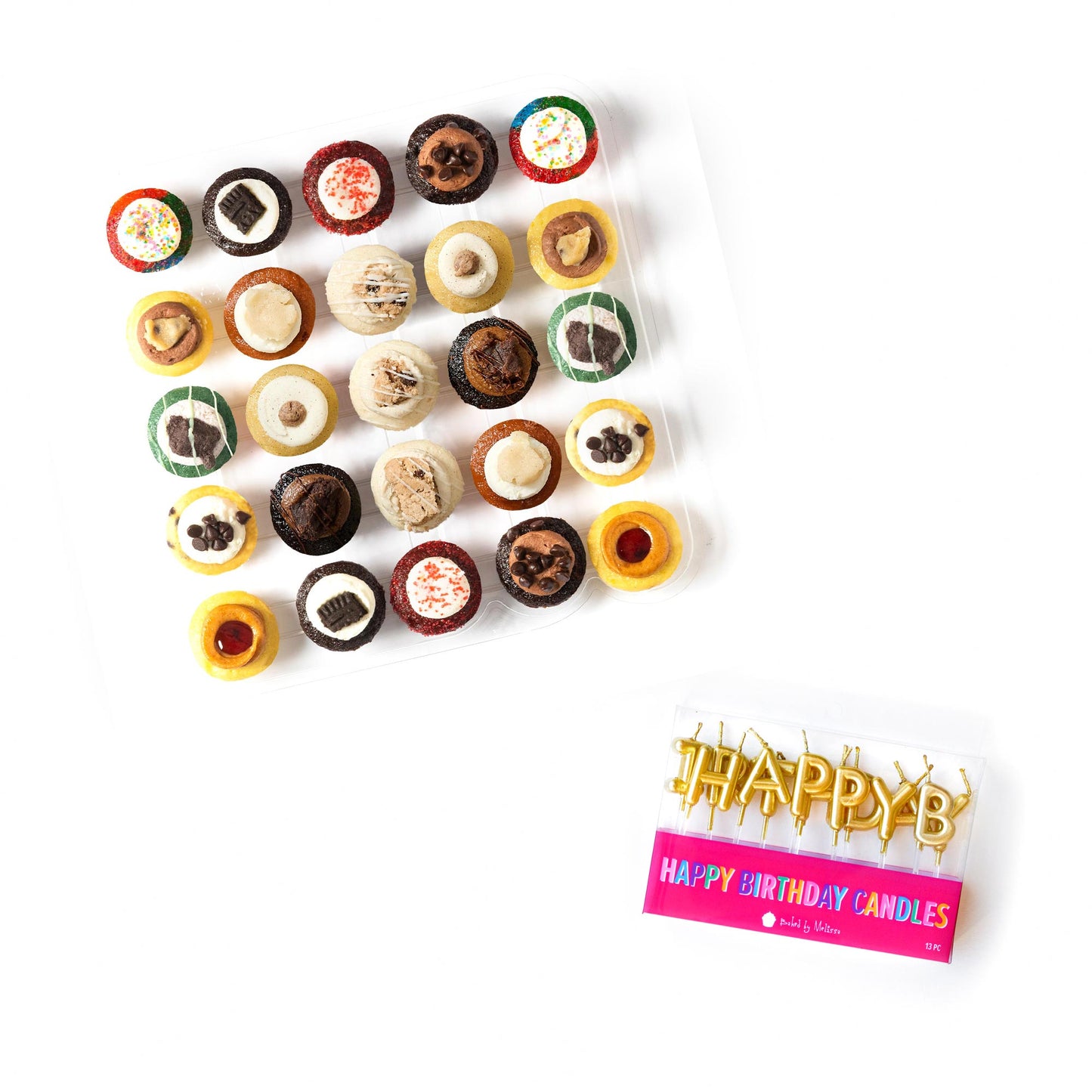 Happy Birthday Cupcakes 25-Pack & Candles
