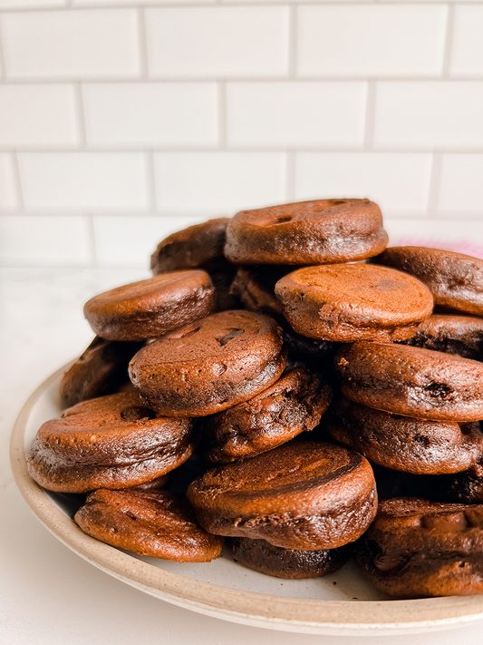 Mini Chocolate Chocolate Chip Pumpkin Pancakes