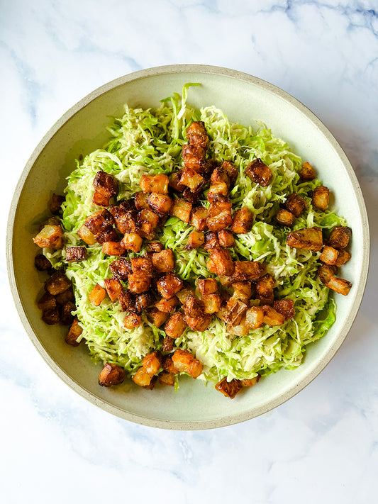 Brussels Sprouts Salad with Crispy Potatoes