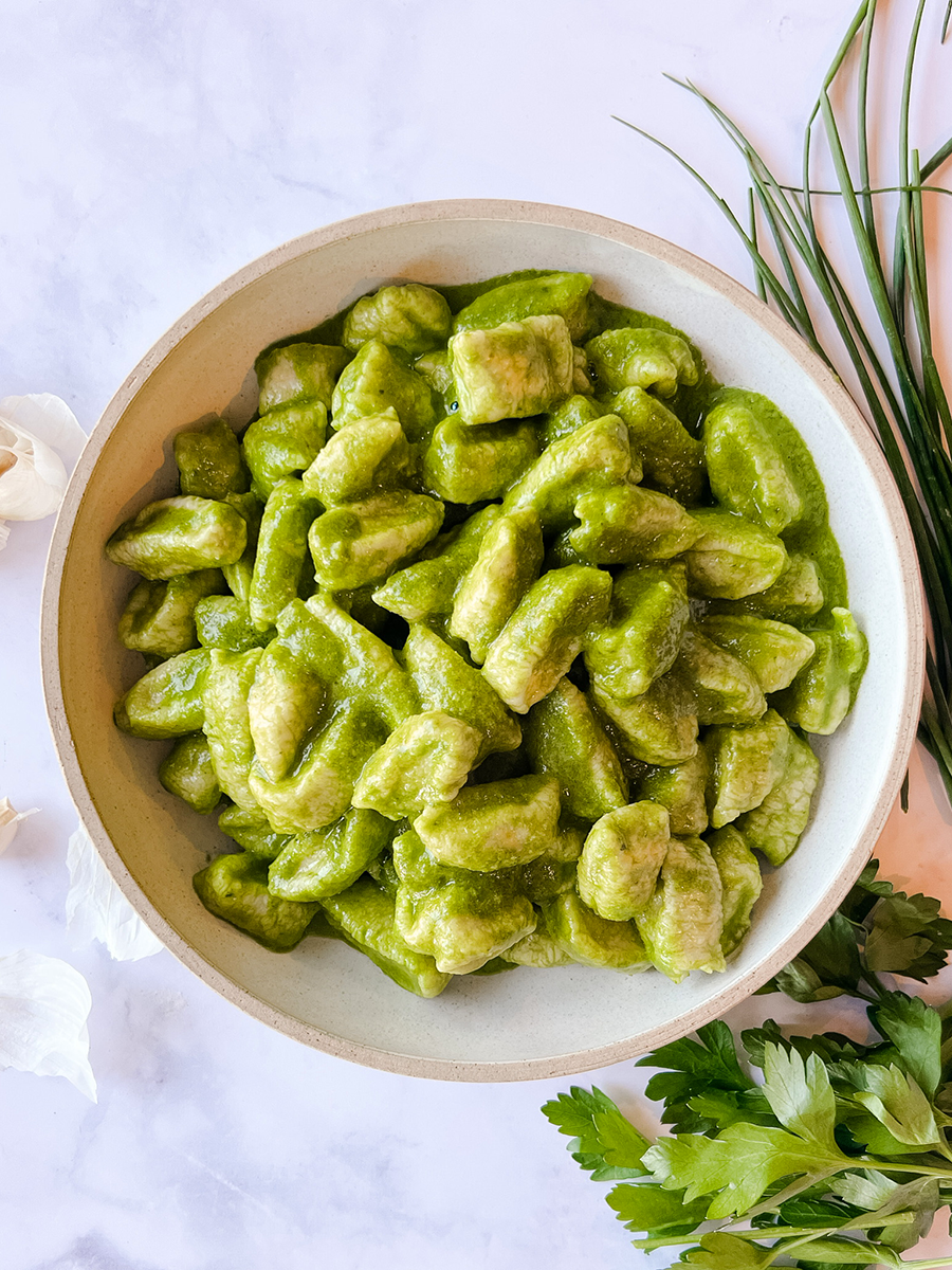 Cottage Cheese Gnocchi with Fresh Herb Sauce