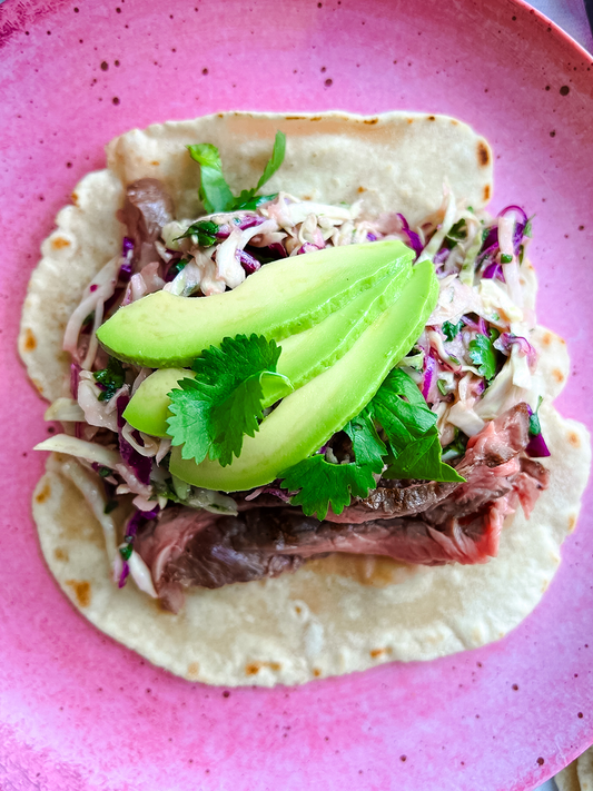 Steak Tacos with Homemade Tortillas & Cilantro Slaw