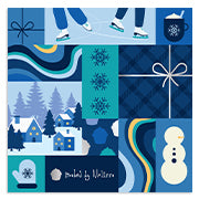 Blue Holiday Gift Box 25-Pack