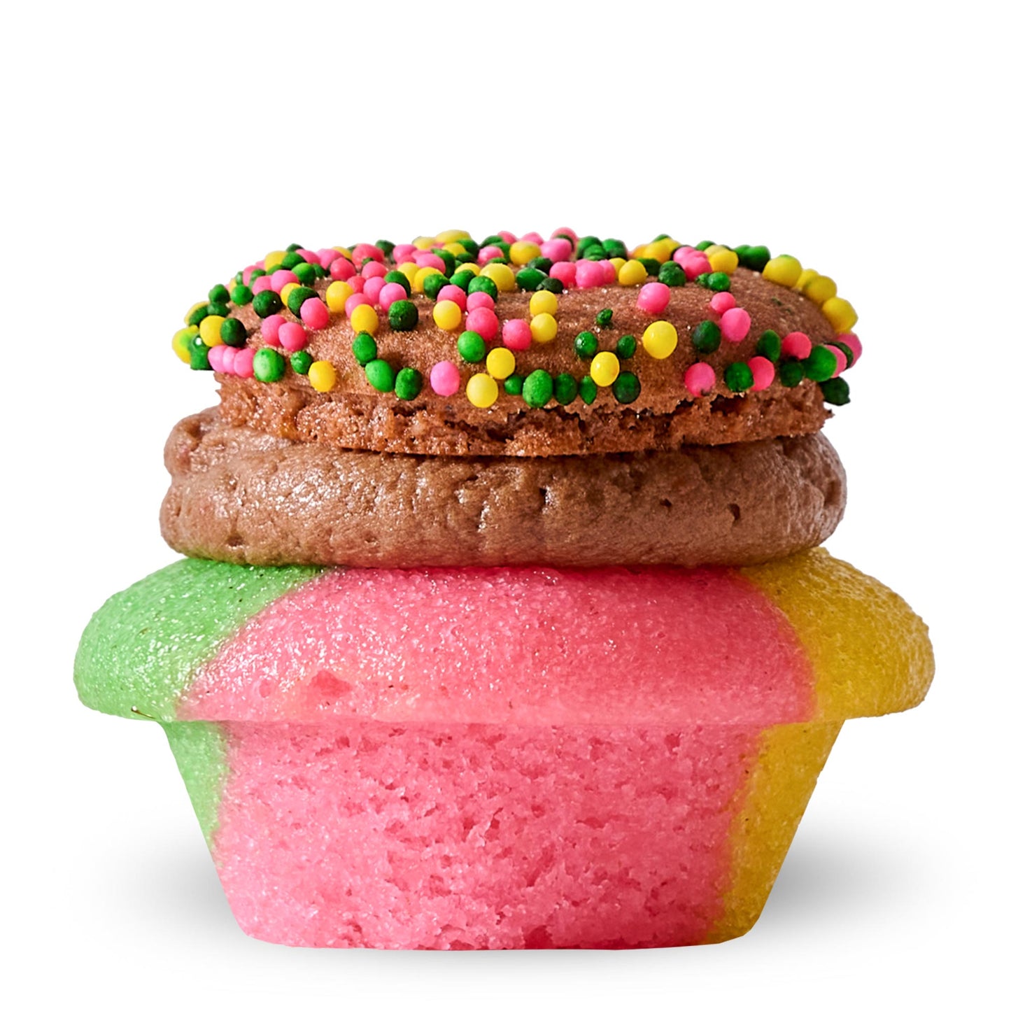 Rainbow Cookie Cupcaron