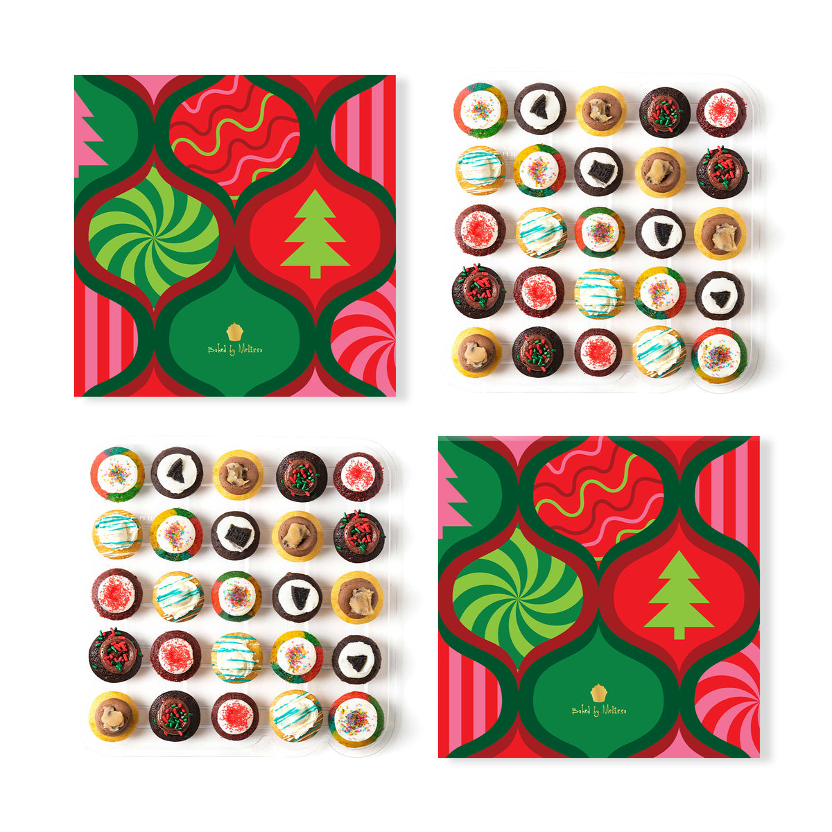 Christmas Gift Box 25-Pack w/ Gluten-Free Cupcakes (Bundle of 2)