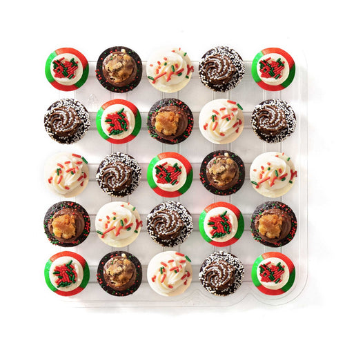Image of the Holiday Cheer Cupcakes 25-Pack cupcake assortment