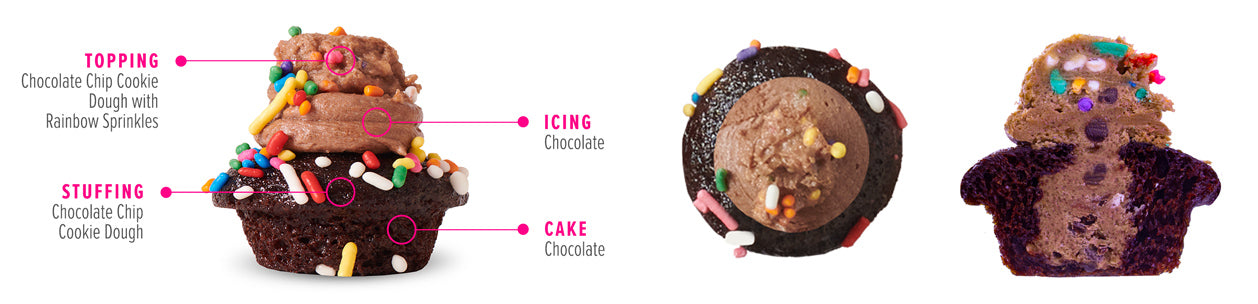 Chocolate Cookie Dough Cupcake