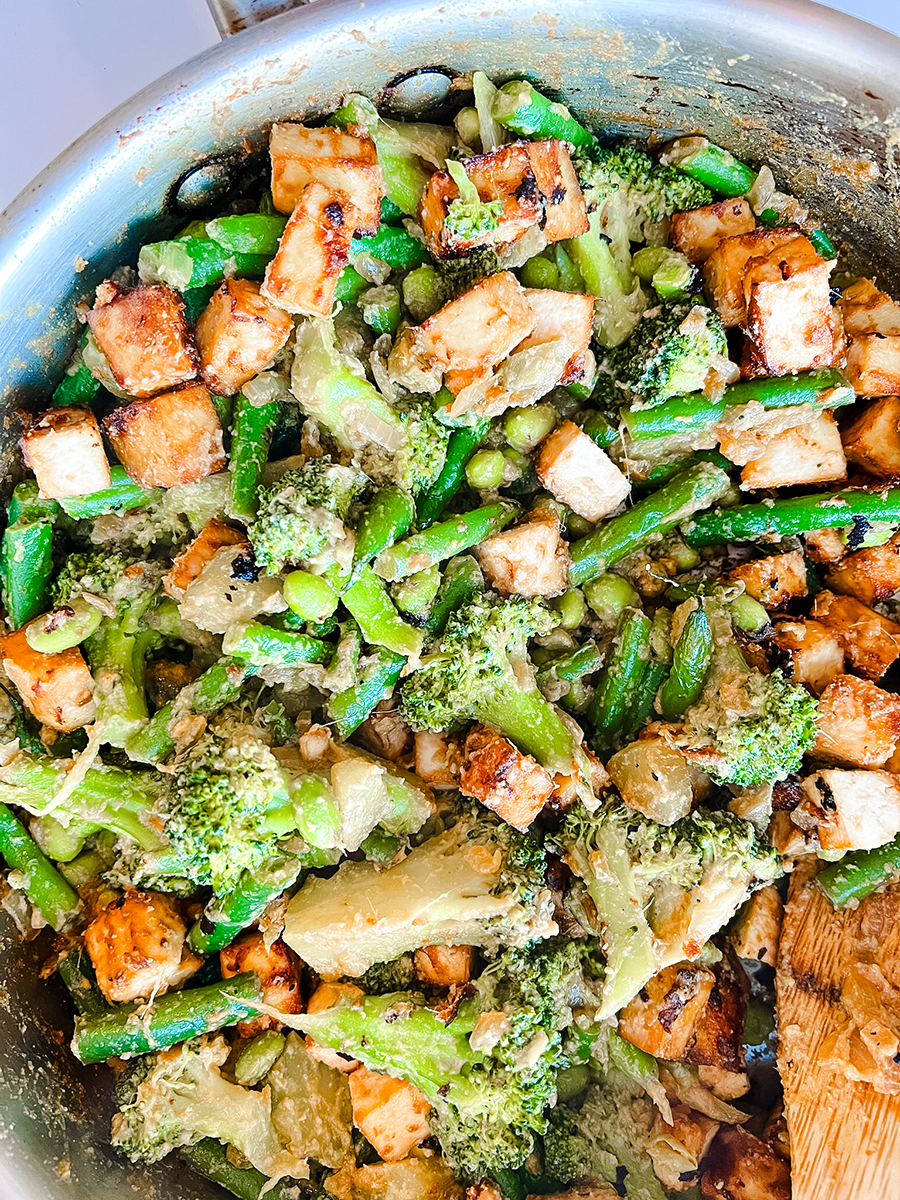 green veggie tofu stir fry