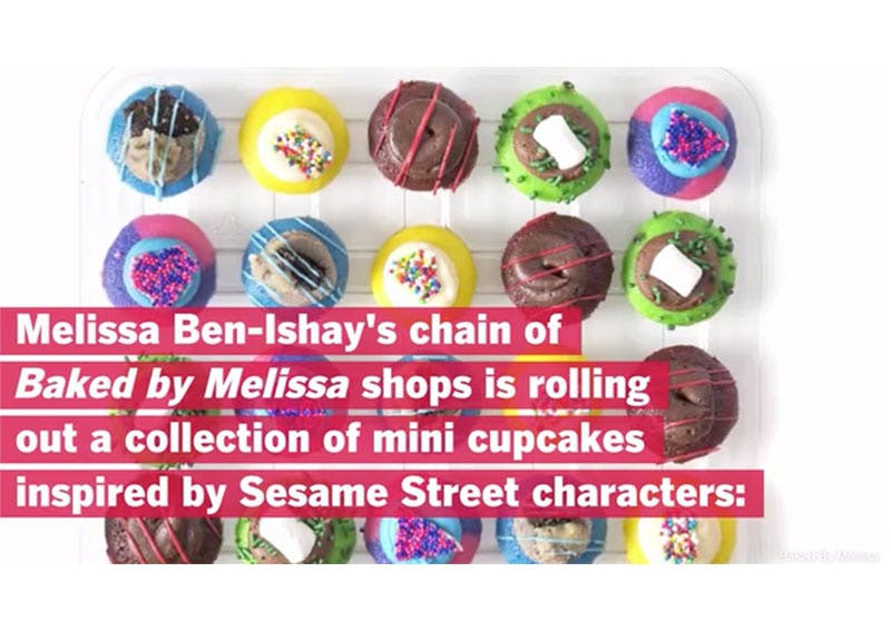 FoodWine2019-Article Food & Wine article on Baked By Melissa's Sesame Street Cupcakes