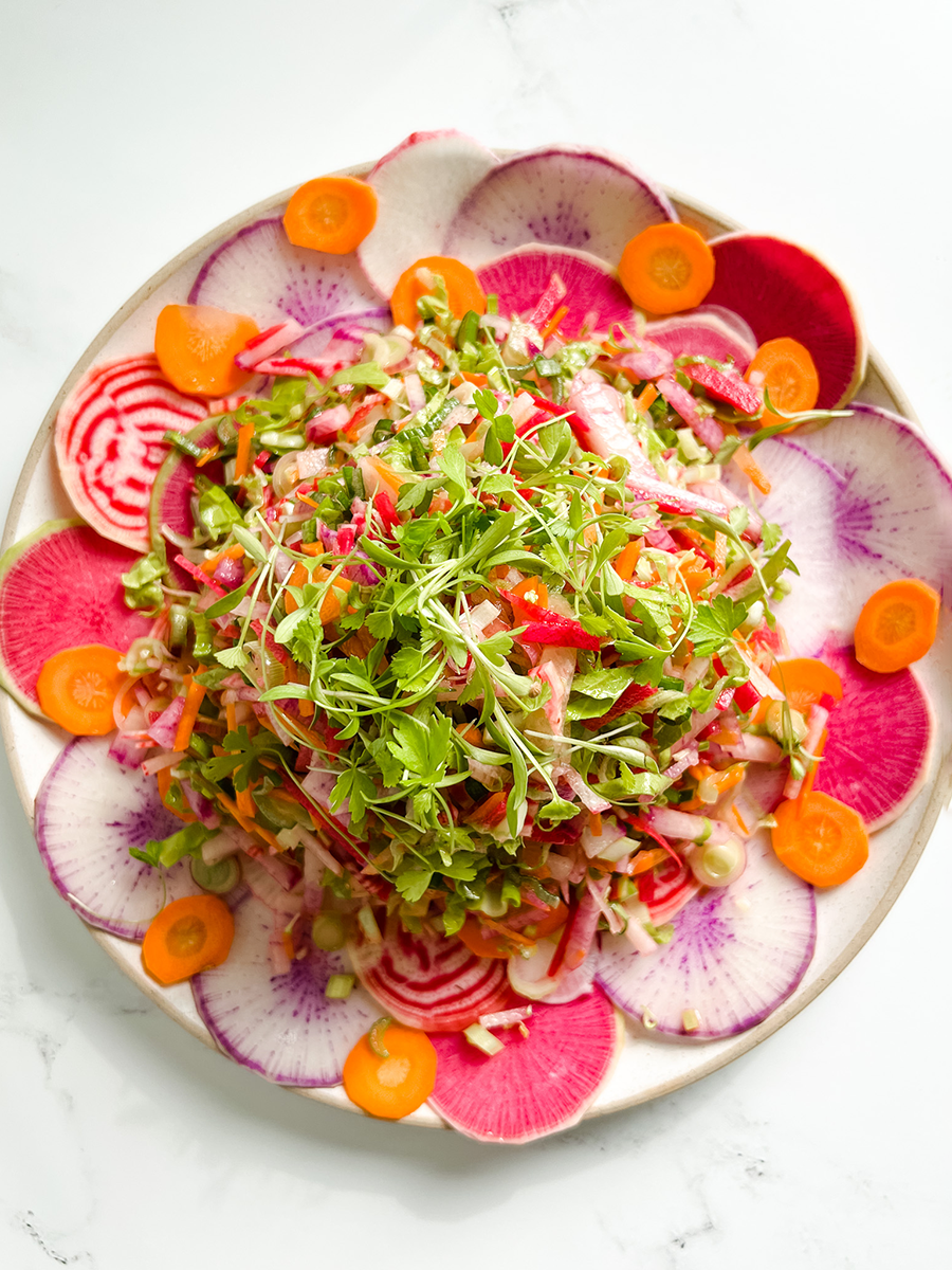 Rainbow Radish Salad Baked by Melissa